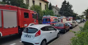 Zadymienie w bloku przy ulicy Jagielloskiej w Czechowicach