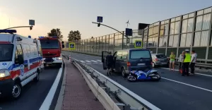 [FOTO] Wypadek motocyklisty na DK-1 w Goczałkowicach-Zdroju