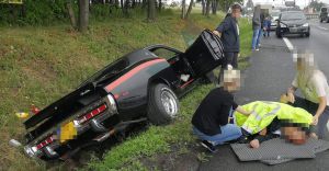 Wypadek drogowy na DK-1 na wysokoci ulicy Mazacowickiej