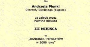 Sukces w Rankingu Powiatw 2006