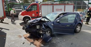 [ZDJCIA] Zderzenie Opla i Volkswagena na DK-1