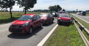 [FOTO] Zderzenie piciu samochodw na DK-1 w Goczakowicach
