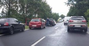 Kolizja trzech samochodw na DK1