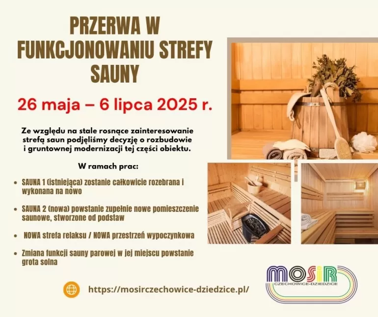 Kryty basen MOSiR będzie mieć nową strefę saun. Rusza modernizacja