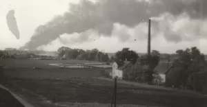 Pożar czechowickiej rafinerii widziany z Zabrzega