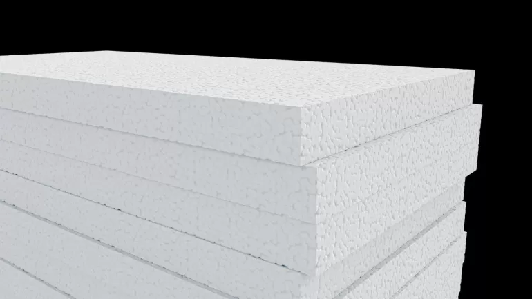 styrofoam sheats stacked white backkground 3d illustration