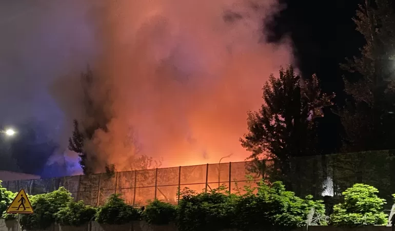 Pożar PSZOK w Czechowicach-Dziedzicach - 15.05.2024