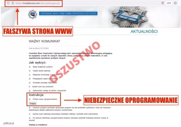 Przestępcy podszywają się pod cyberpolicjantów. Ostrzeżenie