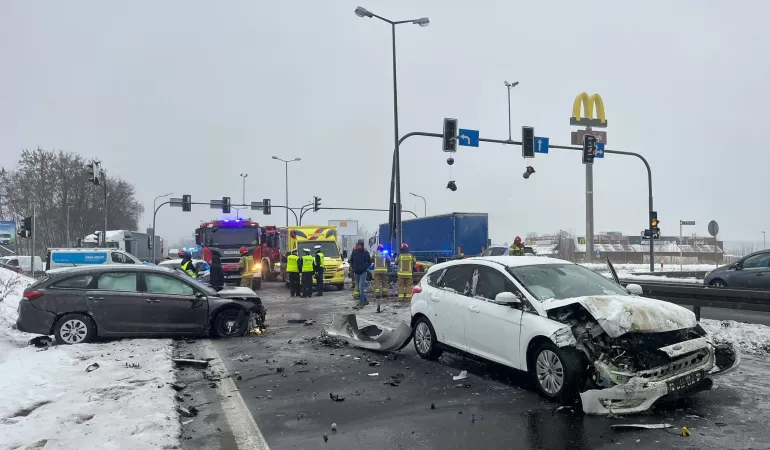 Wypadek na DK-1 w Czechowicach-Dziedzicach - 13.01.2025