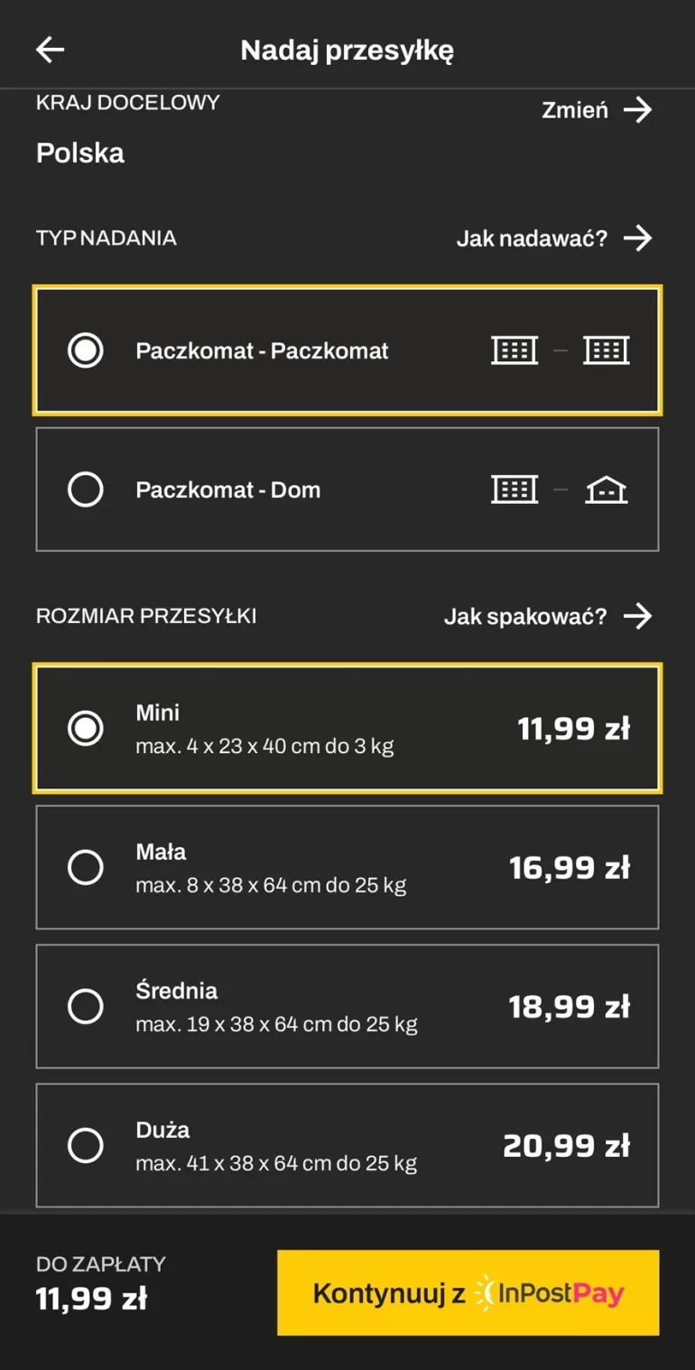 inpost mini paczka