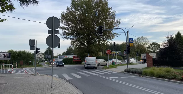Skrzyżowanie ulic Węglowej, Traugutta i Topolowej w Czechowicach-Dziedzicach - 14.09.2022