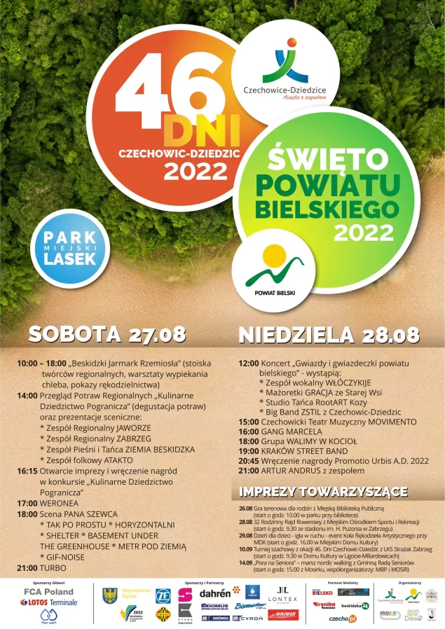 Szczegółowy program Dni Czechowic-Dziedzic 2022 oraz Święta Powiatu Bielskiego