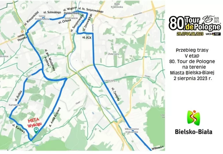 Mapa mety w Bielsku-Białej