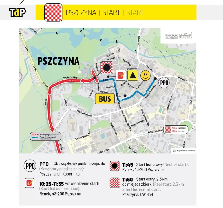 Mapa startu w Pszczynie