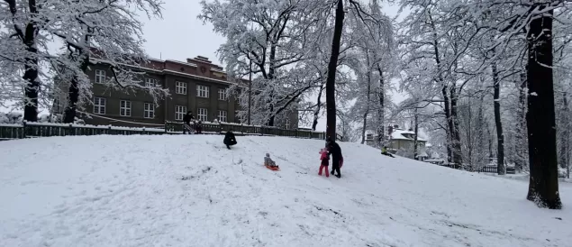 Wideo-dnia: zimowe przedpołudnie w centrum Czechowic-Dziedzic