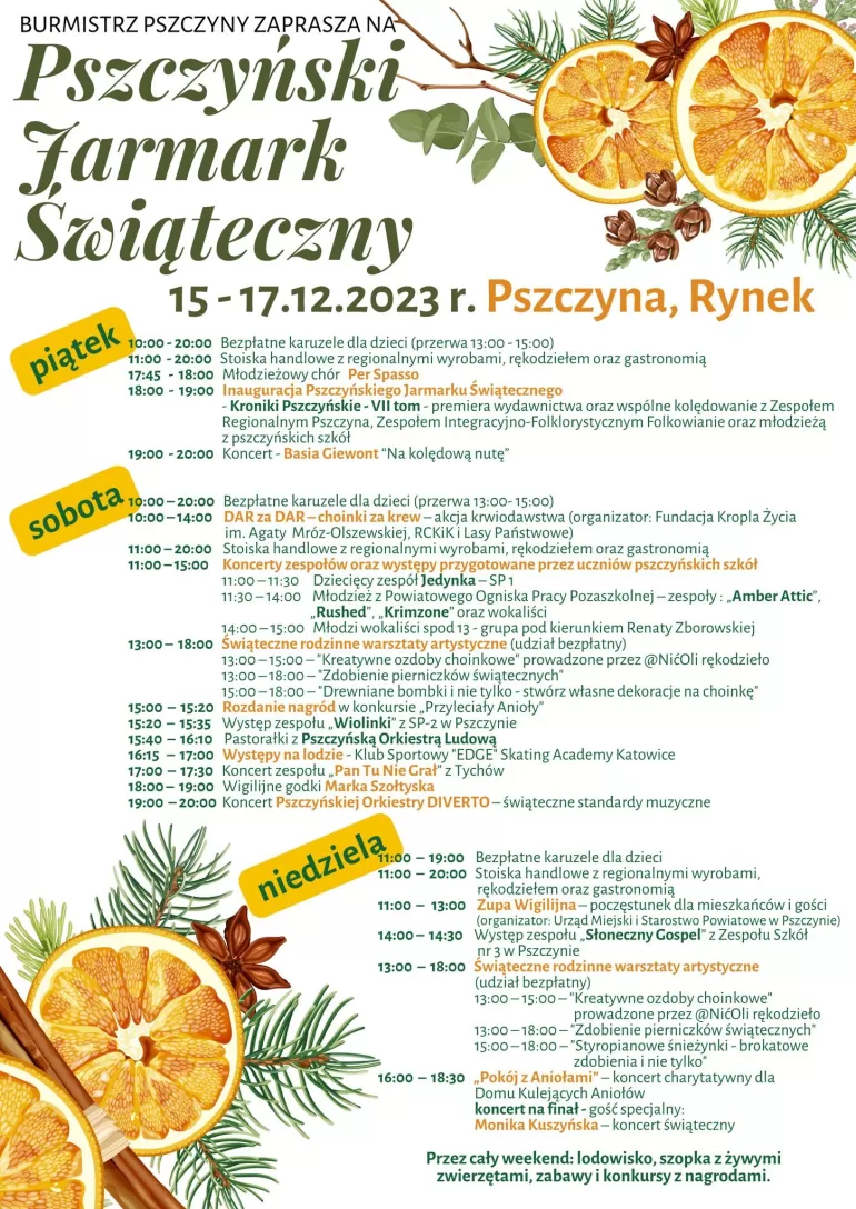Program PSzczyńskiego Jarmarku Świątecznego