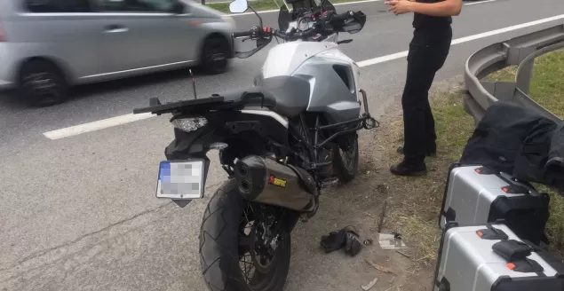 Zderzenie osobówki z motocyklem na DK-1 - 18.06