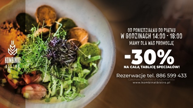 Tablica specjałów w Kombinat Bistro!