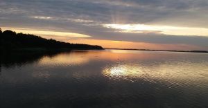 Zachód nad zaporą w Goczałkowicach-Zdroju