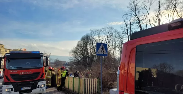 Interwencja służb ratunkowych przy ul. Sempołowskiej w Bielsku-Białej - 7.03.2023