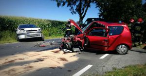 Wypadek w Starej Wsi na ulicy Krakowskiej - 8.08.2