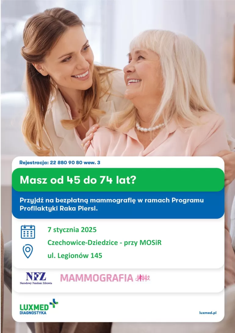 Przy czechowickim MOSiR będzie można skorzystać z bezpłatnej mammografii