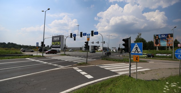 Mazańcowicka,DK-1,Skrzyżowanie,światła,przejście