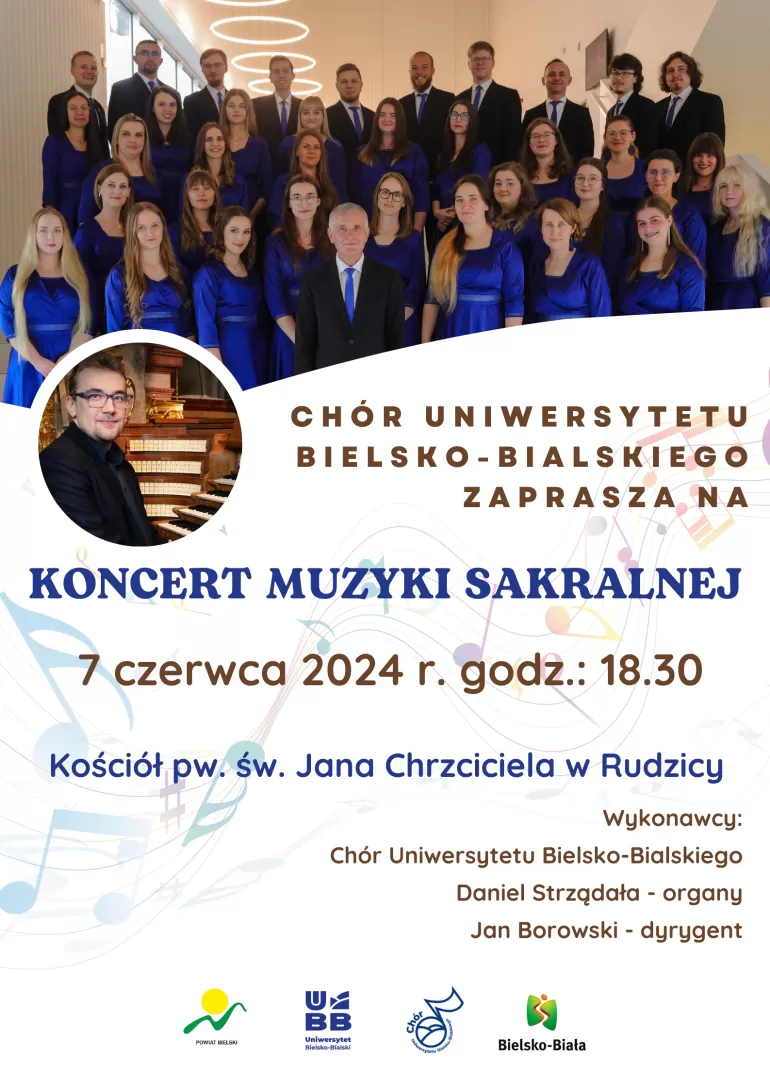 Koncert muzyki sakralnej. Na wydarzenie zapraszam Chór Uniwersytetu w Bielsku-Białej