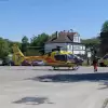 [FOTO] Wypadek w kopalni Silesia. Interweniował śmigłowiec Lotniczego Pogotowia Ratunkowego