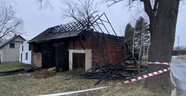 Miejsce pożaru przy ul. Wąskiej - 7.03.2023