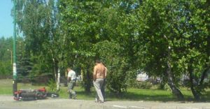 Wypadek motocyklisty na Legionów